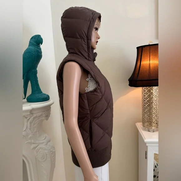 Merrell Quilted Hooded Sleeveless Vest - Brown - Picture 5 of 14